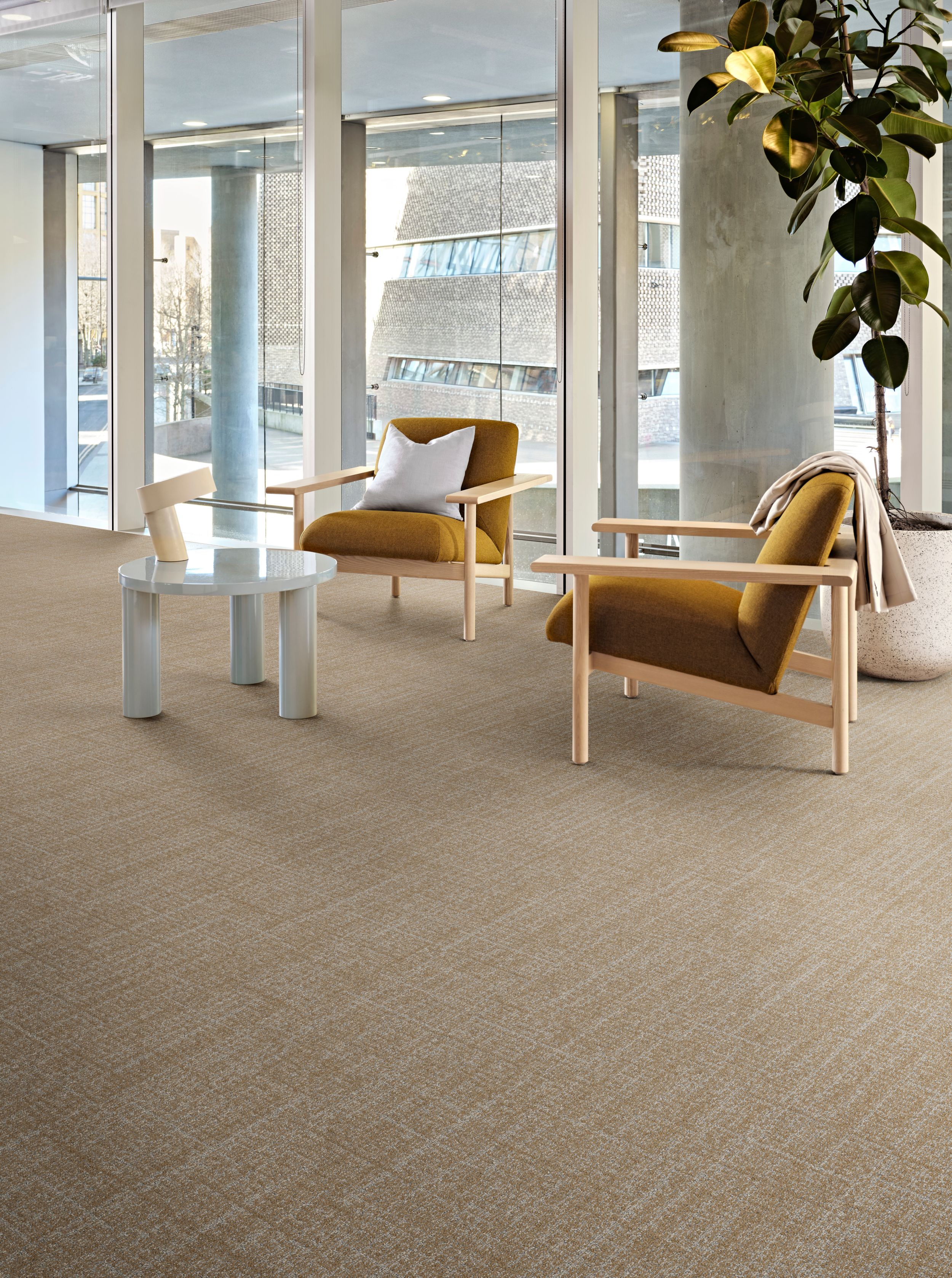 Interface Open Ended plank carpet tile in workplace lobby image number 6